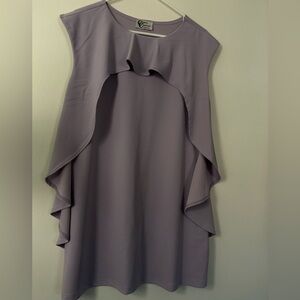 Chic Ruffled Lavender Midi Dress